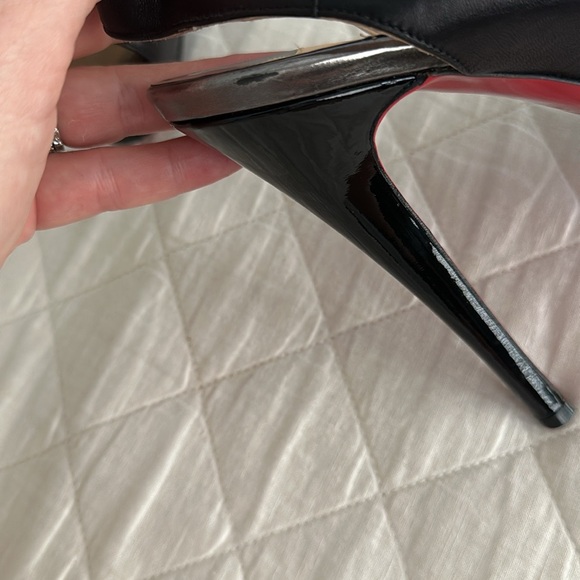 Christian Louboutin Black Leather Very Croise Slingback Platform Sandals - Picture 9 of 9